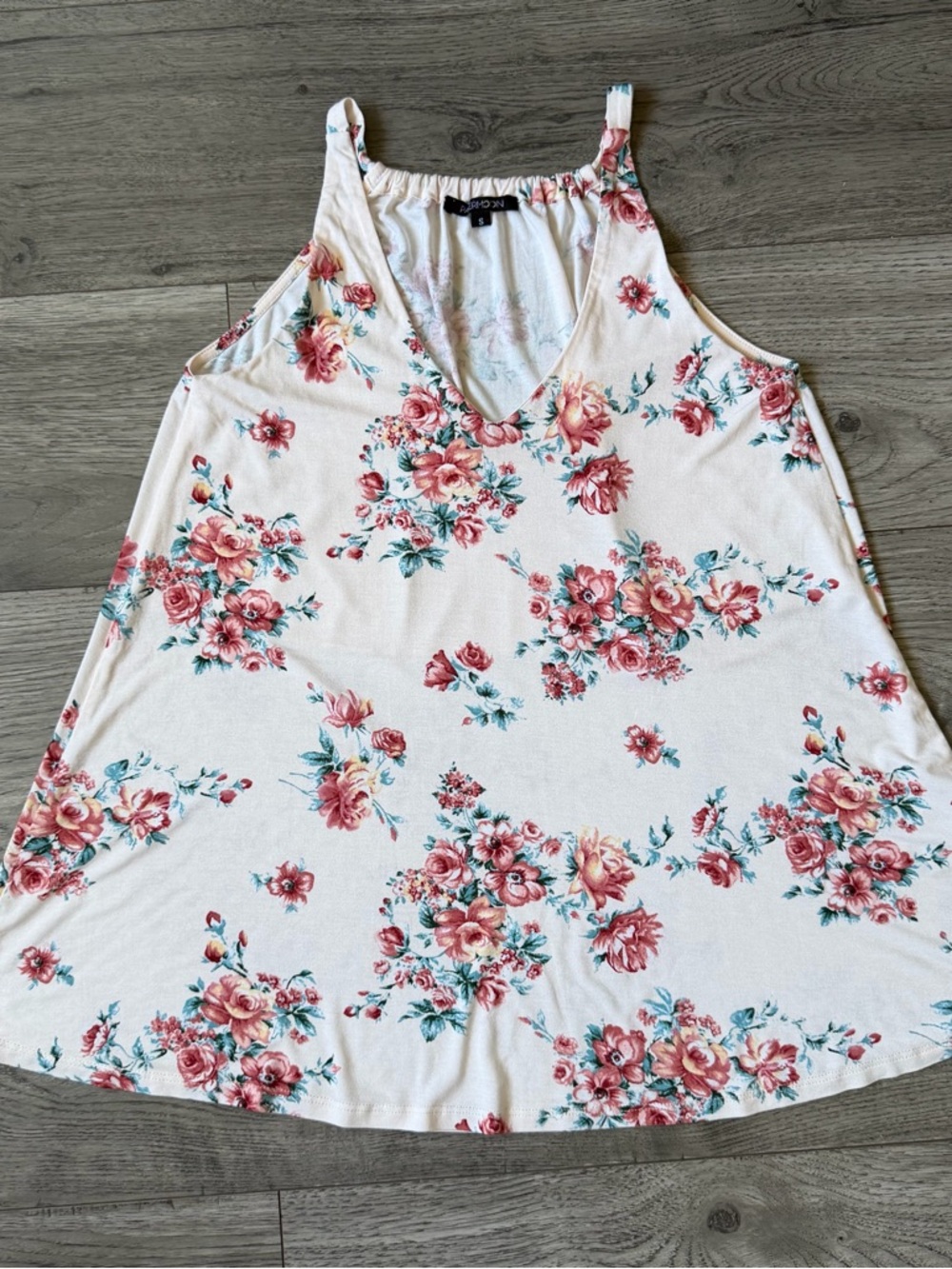 PaperMoon Floral V-Neck Halter Style Tank Top - Size Small